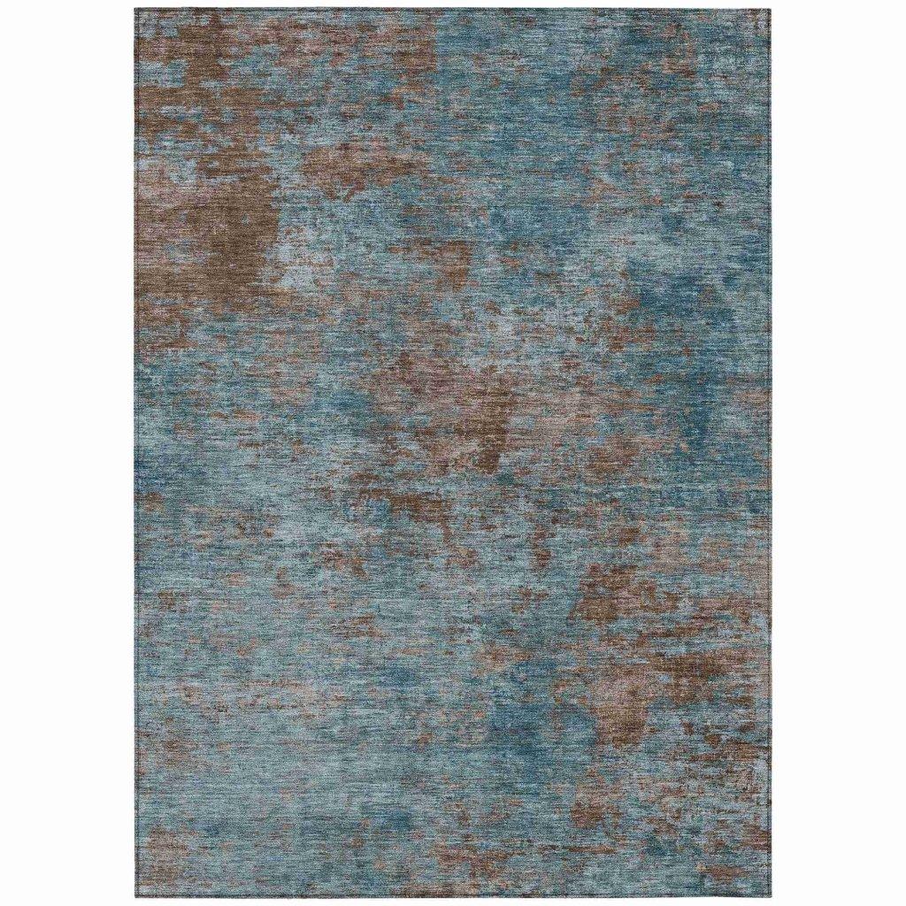 LOOMLAN Rugs Carmine Teal Washable Indoor-Outdoor Rug