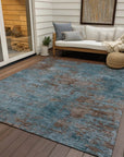 LOOMLAN Rugs Carmine Teal Washable Indoor-Outdoor Rug