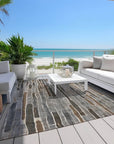 LOOMLAN Rugs Casava Gray Washable Indoor-Outdoor Rug