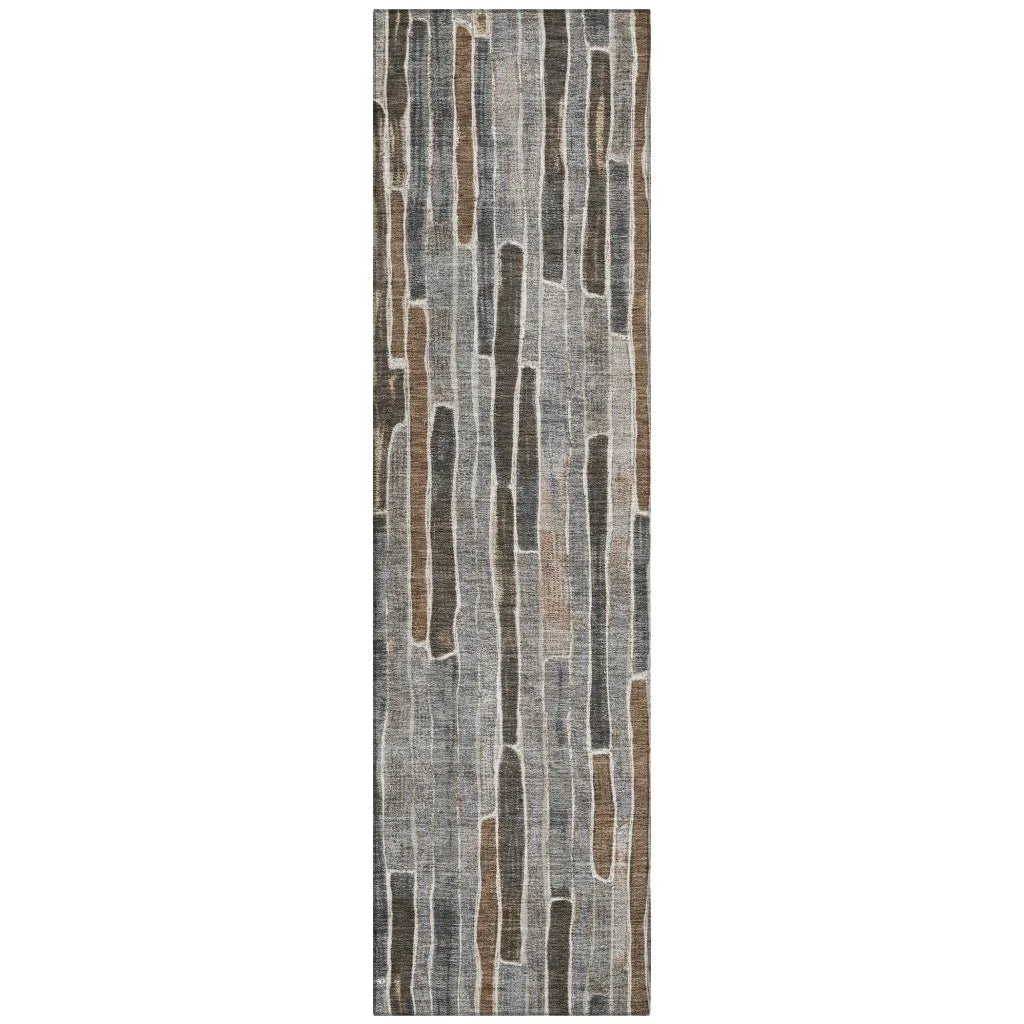 LOOMLAN Rugs Casava Gray Washable Indoor-Outdoor Rug