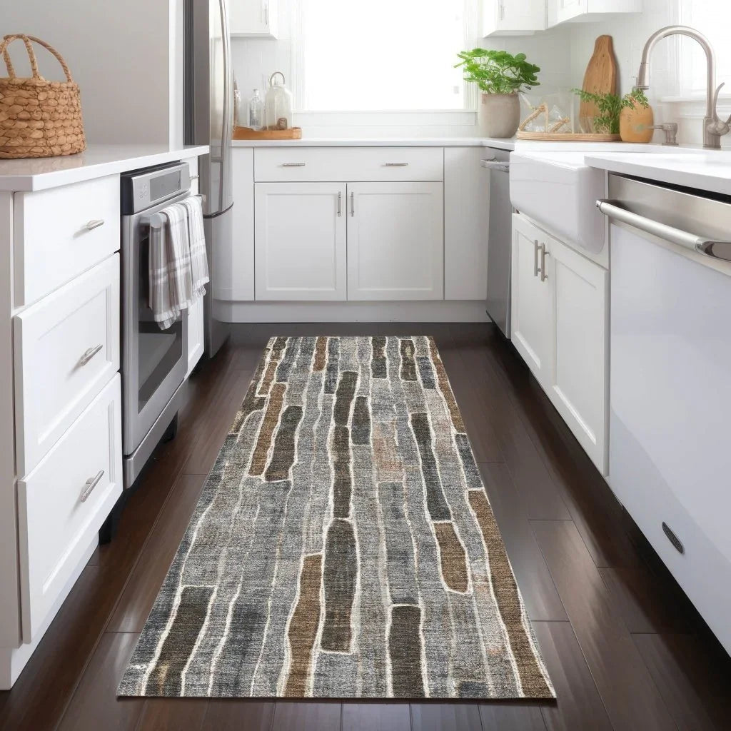 LOOMLAN Rugs Casava Gray Washable Indoor-Outdoor Rug
