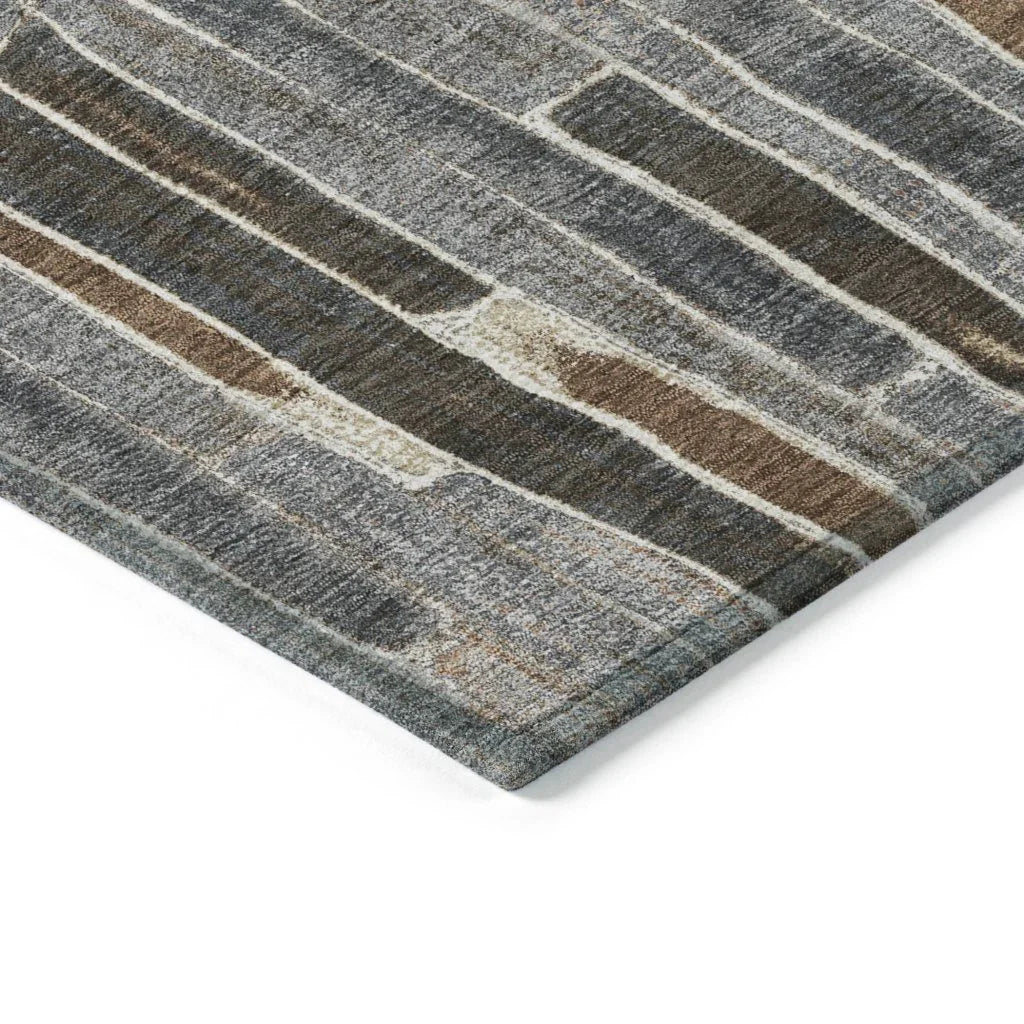 LOOMLAN Rugs Casava Gray Washable Indoor-Outdoor Rug