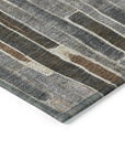 LOOMLAN Rugs Casava Gray Washable Indoor-Outdoor Rug
