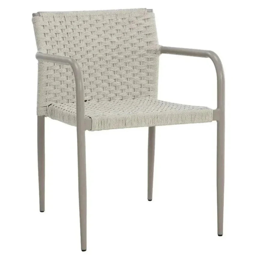 Casella Stackable Dining Armchair Cream - Classic 2PC - LOOMLAN - SUNPAN - Outdoor Dining Chairs