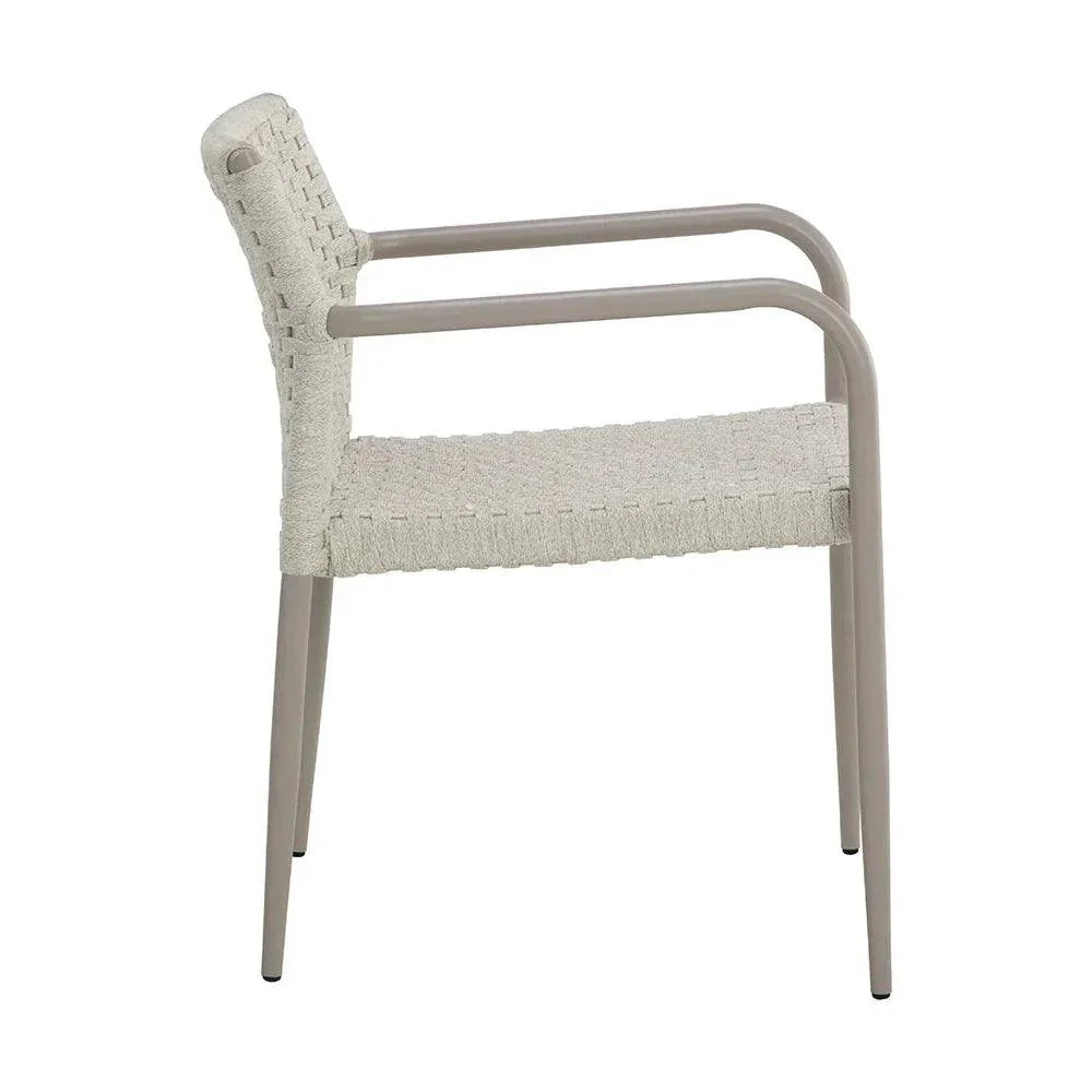 Casella Stackable Dining Armchair Cream - Classic 2PC - LOOMLAN - SUNPAN - Outdoor Dining Chairs