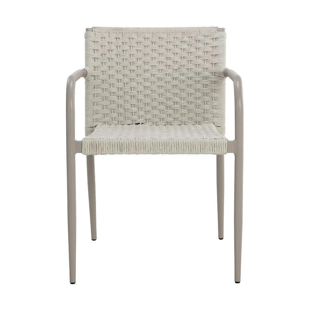 Casella Stackable Dining Armchair Cream - Classic 2PC - LOOMLAN - SUNPAN - Outdoor Dining Chairs