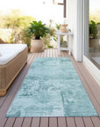 LOOMLAN Rugs Cassiva Blue Washable Indoor-Outdoor Rug