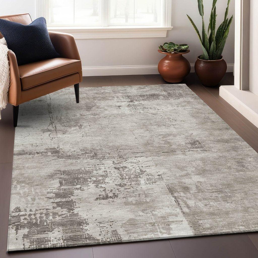 LOOMLAN Rugs Cassiva Brown Washable Indoor-Outdoor Rug