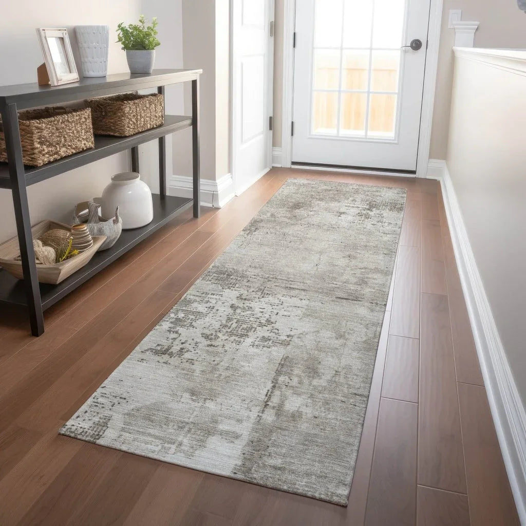 LOOMLAN Rugs Cassiva Brown Washable Indoor-Outdoor Rug