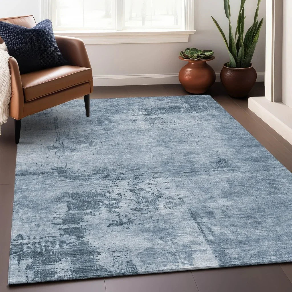 LOOMLAN Rugs Cassiva Denim Washable Indoor-Outdoor Rug