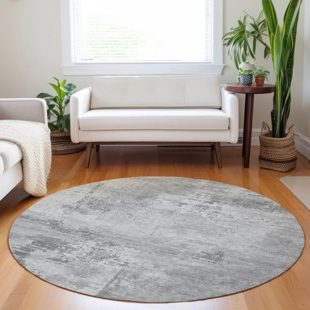 LOOMLAN Rugs Cassiva Gray Washable Indoor-Outdoor Rug