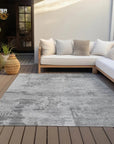 LOOMLAN Rugs Cassiva Gray Washable Indoor-Outdoor Rug