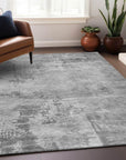 LOOMLAN Rugs Cassiva Gray Washable Indoor-Outdoor Rug