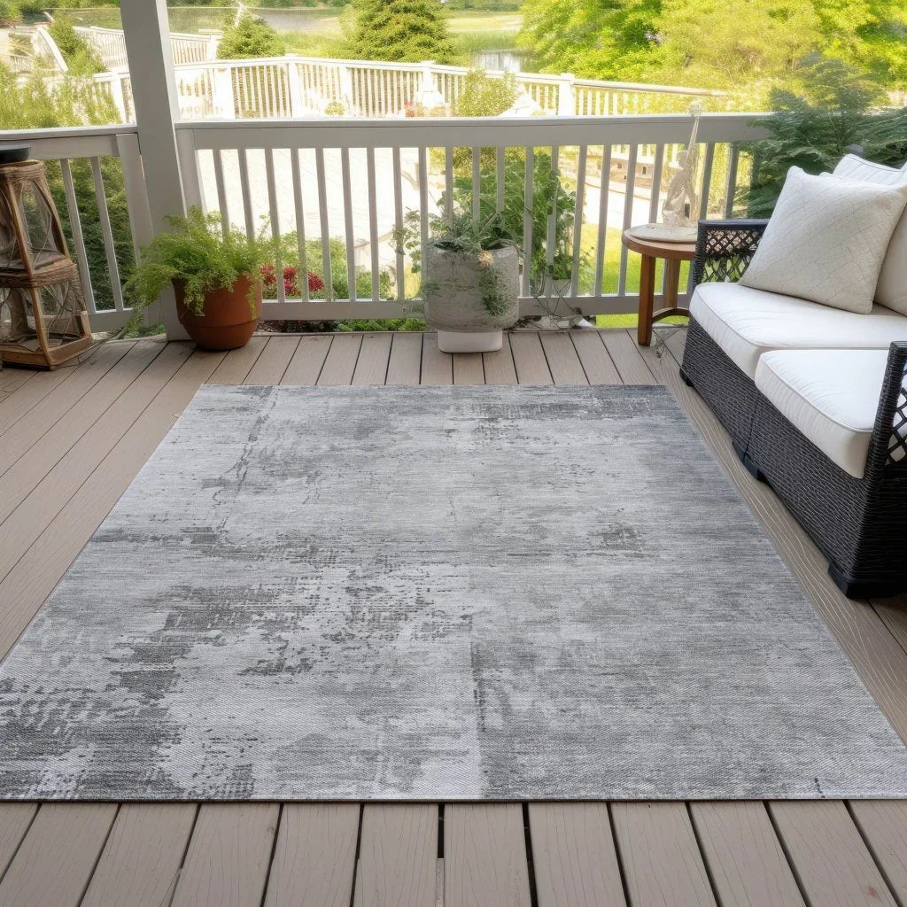 LOOMLAN Rugs Cassiva Gray Washable Indoor-Outdoor Rug