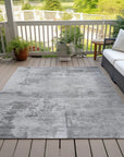 LOOMLAN Rugs Cassiva Gray Washable Indoor-Outdoor Rug