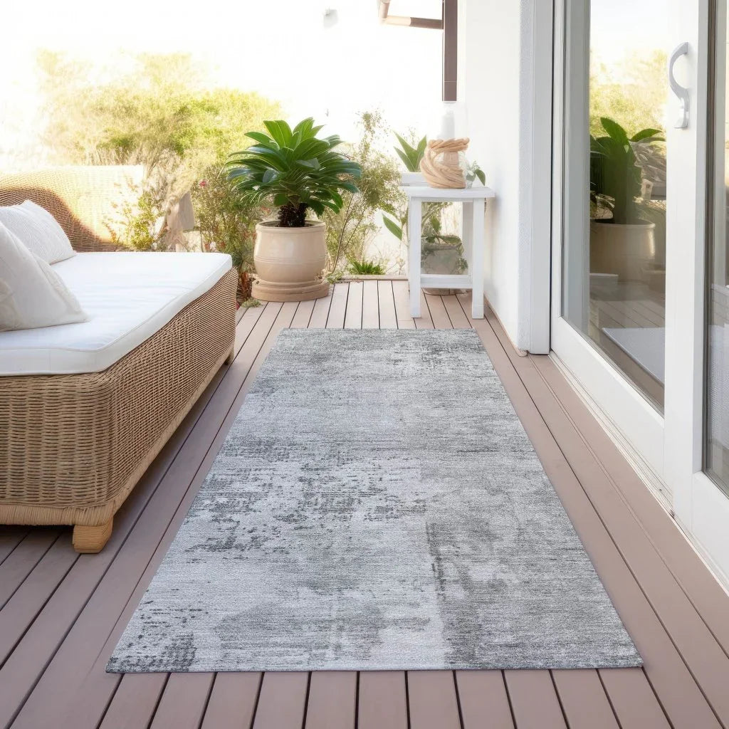 LOOMLAN Rugs Cassiva Gray Washable Indoor-Outdoor Rug