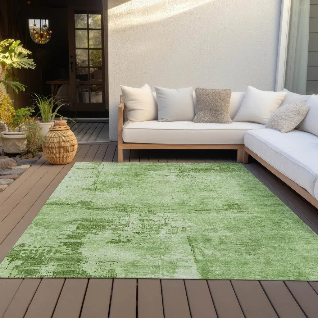 LOOMLAN Rugs Cassiva Green Washable Indoor-Outdoor Rug
