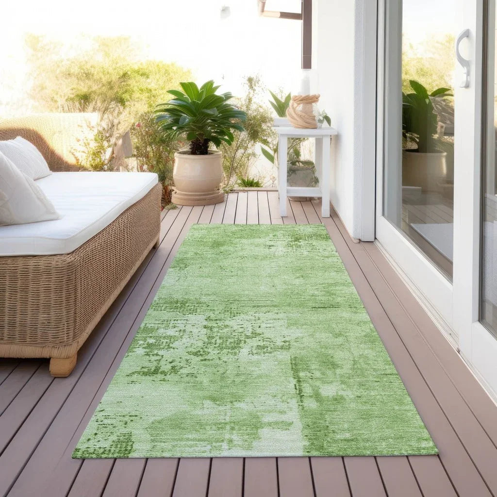 LOOMLAN Rugs Cassiva Green Washable Indoor-Outdoor Rug