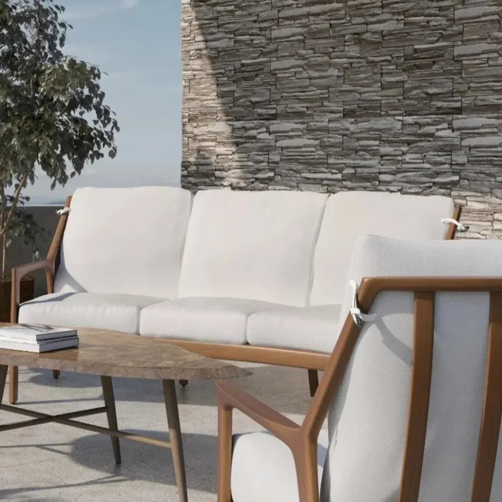 Castelle Berkeley Crescent Curved Outdoor Couch Deep - LOOMLAN - Castelle - Outdoor Sofas &amp; Loveseats