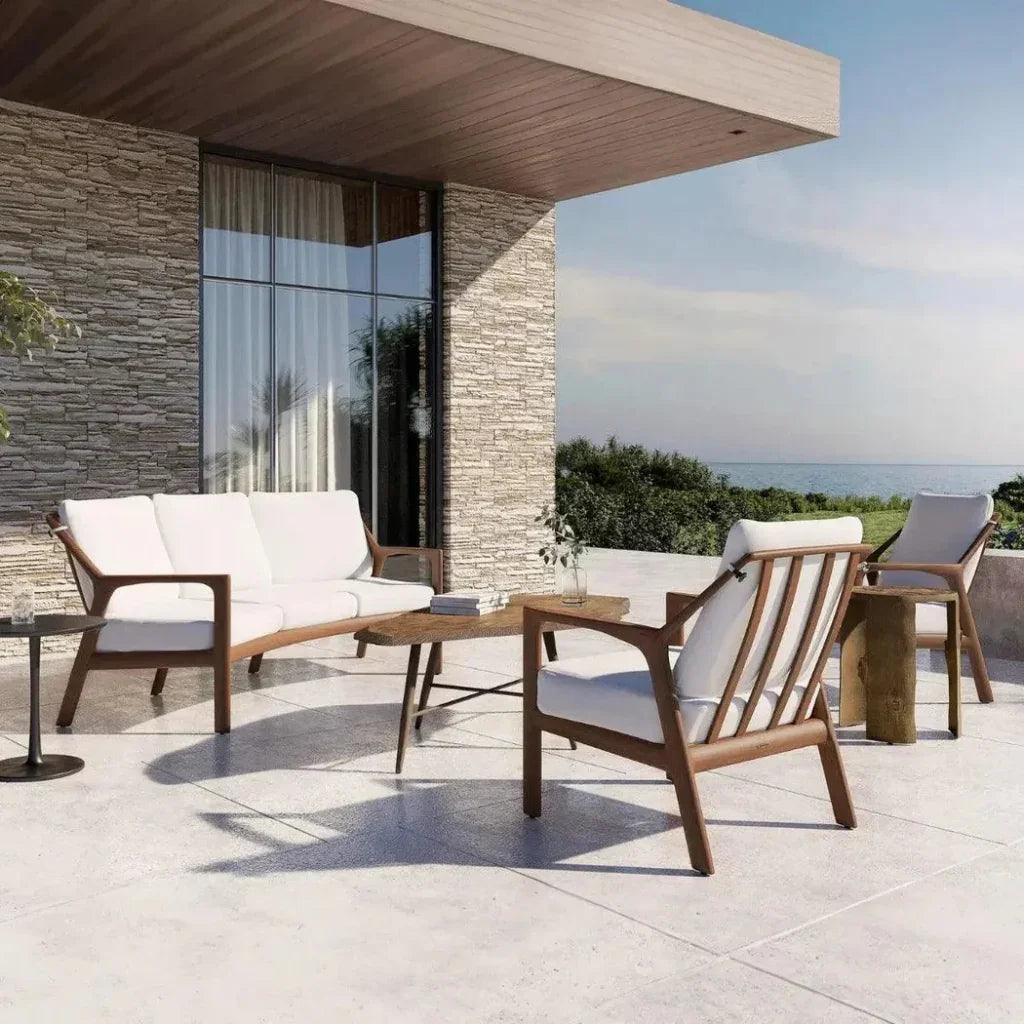 Castelle Berkeley Crescent Curved Outdoor Couch Deep - LOOMLAN - Castelle - Outdoor Sofas &amp; Loveseats