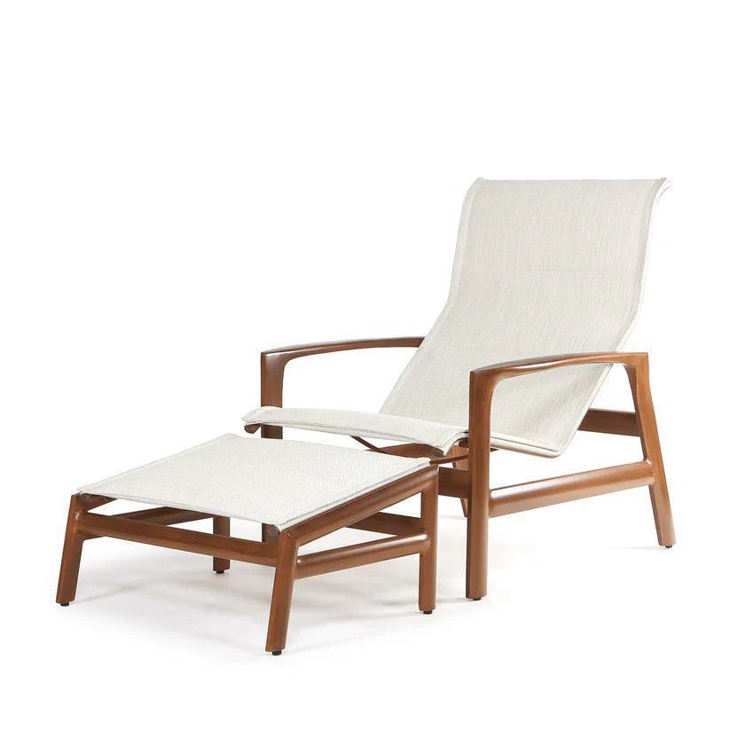 Castelle Berkeley Padded Sling Chair Ottoman 4 PC Set - LOOMLAN - Castelle - Outdoor Lounge Chairs