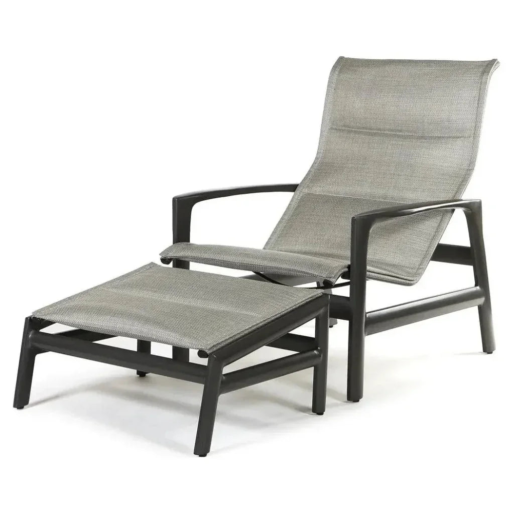 Castelle Berkeley Padded Sling Chair Ottoman 4 PC Set - LOOMLAN - Castelle - Outdoor Lounge Chairs
