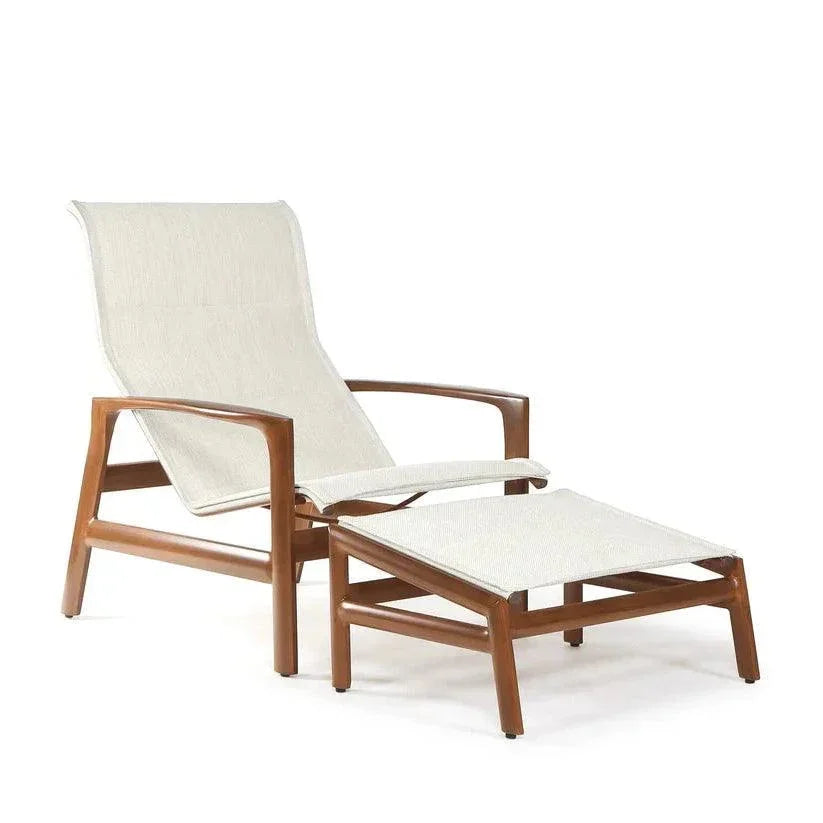 Castelle Berkeley Padded Sling Chair Ottoman 4 PC Set - LOOMLAN - Castelle - Outdoor Lounge Chairs