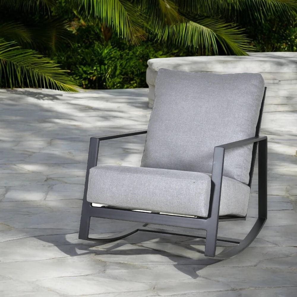 Castelle Prism Deep Seating Aluminum Rocking Outdoor Lounge Chair - Thumbnail 2