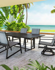 Castelle Prism Sling Swivel Rocking Dining Chair - LOOMLAN - Castelle - Outdoor Dining Chairs