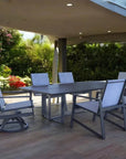 Castelle Prism Sling Swivel Rocking Dining Chair - LOOMLAN - Castelle - Outdoor Dining Chairs