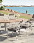 Castelle Tulip Aluminum Outdoor Oval Dining Table - LOOMLAN - Castelle - Outdoor Dining Tables