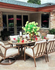 Castelle Tulip Aluminum Outdoor Oval Dining Table - LOOMLAN - Castelle - Outdoor Dining Tables