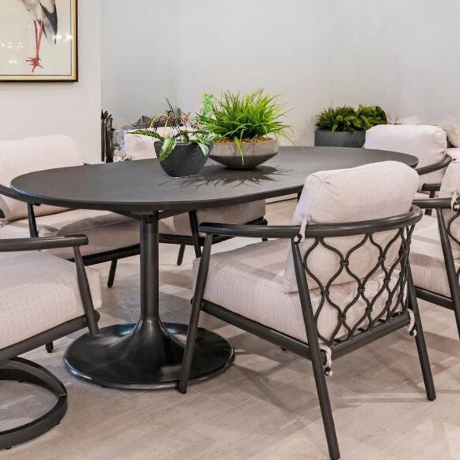 Castelle Tulip Aluminum Outdoor Oval Dining Table - LOOMLAN - Castelle - Outdoor Dining Tables