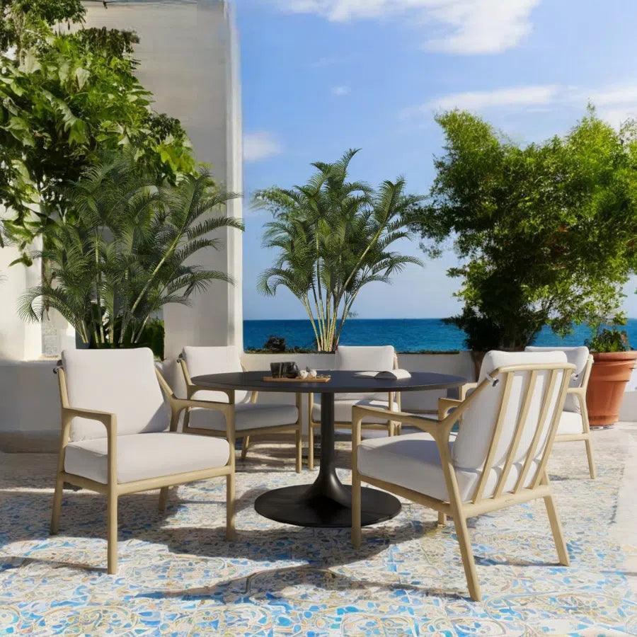 Castelle Tulip Aluminum Outdoor Round Dining Table - LOOMLAN - Castelle - Outdoor Dining Tables