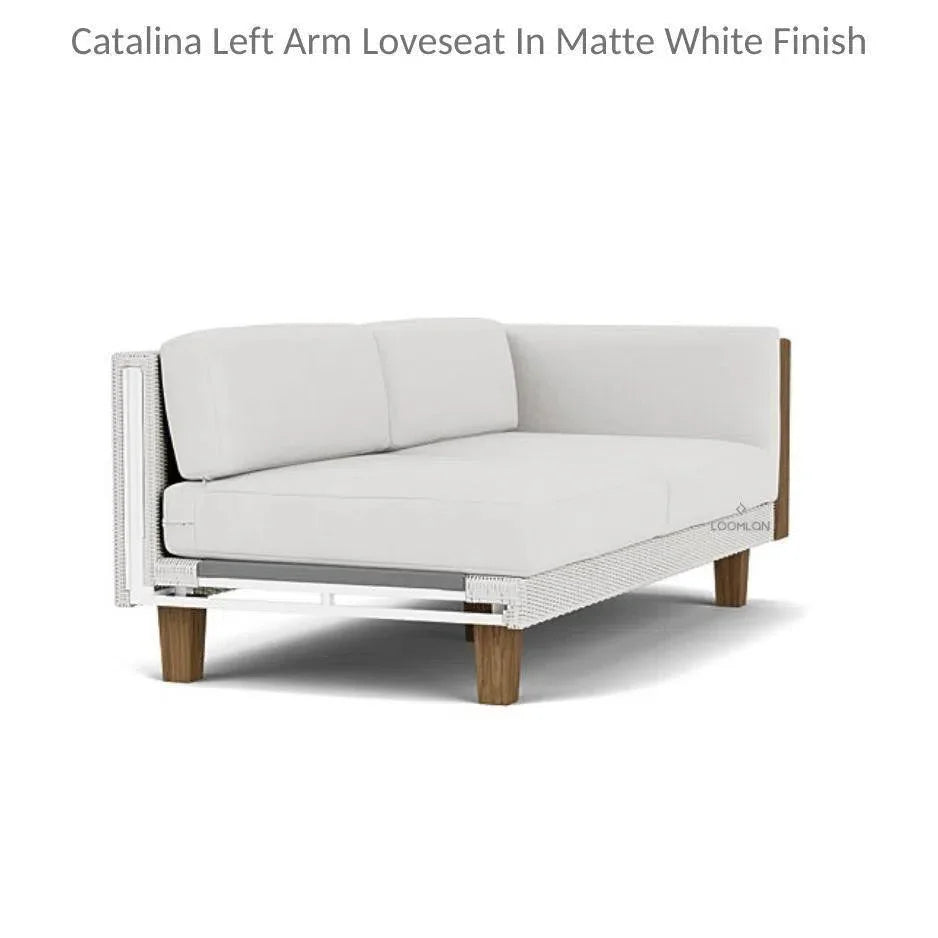 Catalina Left Loveseat Sectional All Weather Wicker - LOOMLAN - Lloyd Flanders - Outdoor Modulars