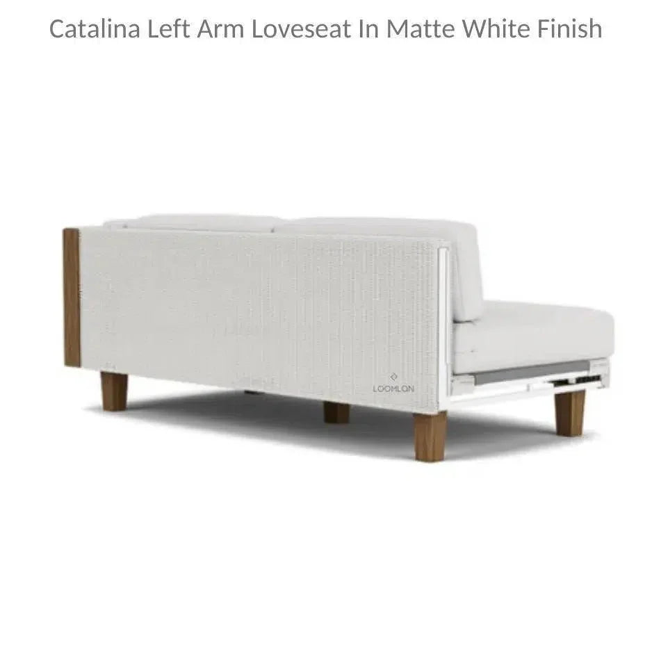 Catalina Left Loveseat Sectional All Weather Wicker - LOOMLAN - Lloyd Flanders - Outdoor Modulars