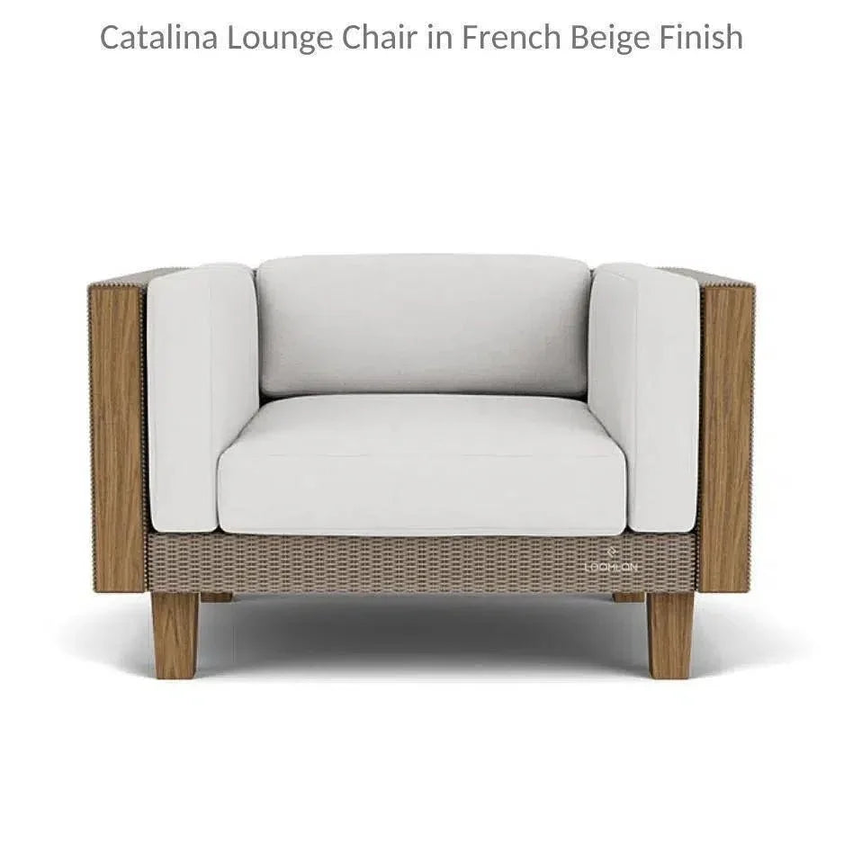 Catalina Lounge Chair All Weather Wicker &amp; Teak Wood - LOOMLAN - Lloyd Flanders - Outdoor Lounge Chairs