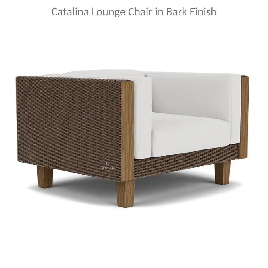 Catalina Lounge Chair All Weather Wicker &amp; Teak Wood - LOOMLAN - Lloyd Flanders - Outdoor Lounge Chairs