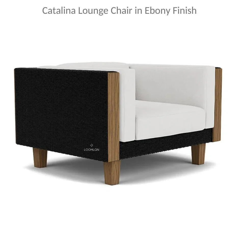Catalina Lounge Chair All Weather Wicker & Teak Wood - LOOMLAN - Lloyd Flanders - Outdoor Lounge Chairs
