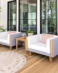 Catalina Lounge Chair All Weather Wicker & Teak Wood - LOOMLAN - Lloyd Flanders - Outdoor Lounge Chairs
