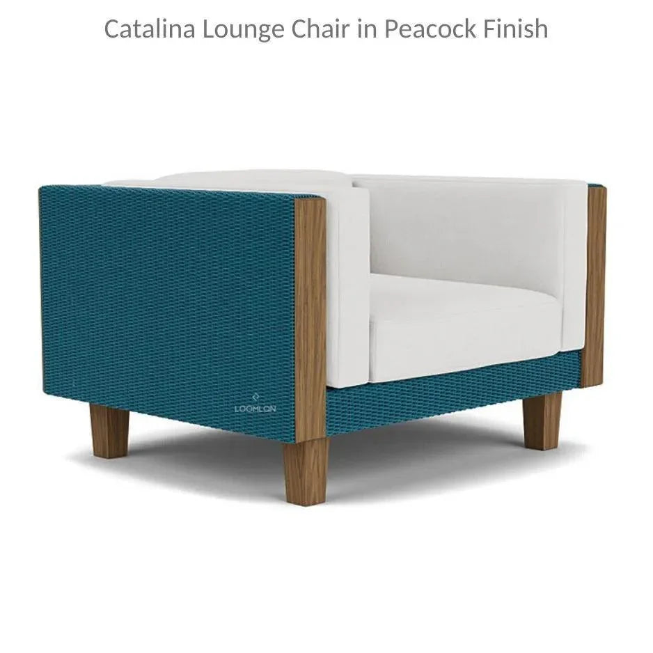 Catalina Lounge Chair All Weather Wicker &amp; Teak Wood - LOOMLAN - Lloyd Flanders - Outdoor Lounge Chairs