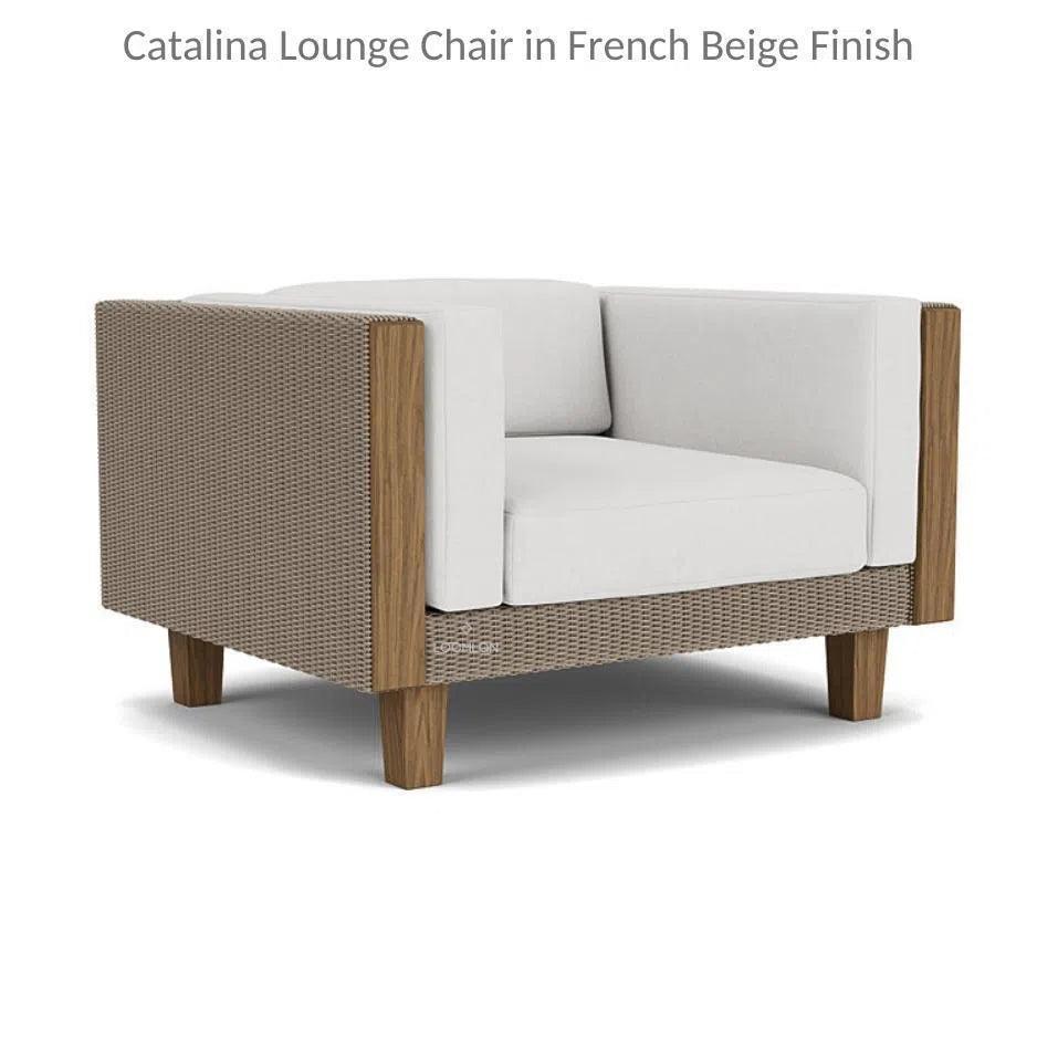 Catalina Lounge Chair All Weather Wicker & Teak Wood - LOOMLAN - Lloyd Flanders - Outdoor Lounge Chairs