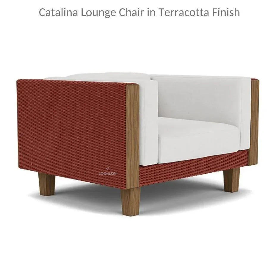 Catalina Lounge Chair All Weather Wicker & Teak Wood - LOOMLAN - Lloyd Flanders - Outdoor Lounge Chairs