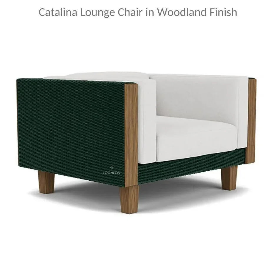 Catalina Lounge Chair All Weather Wicker &amp; Teak Wood - LOOMLAN - Lloyd Flanders - Outdoor Lounge Chairs