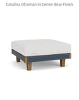 Catalina Ottoman All Weather Wicker & Teak Wood - LOOMLAN - Lloyd Flanders - Outdoor Ottomans