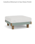 Catalina Ottoman All Weather Wicker & Teak Wood - LOOMLAN - Lloyd Flanders - Outdoor Ottomans