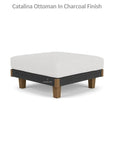 Catalina Ottoman All Weather Wicker & Teak Wood - LOOMLAN - Lloyd Flanders - Outdoor Ottomans