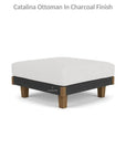 Lloyd Flanders Catalina Ottoman All Weather Wicker & Teak Wood