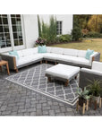 Lloyd Flanders Catalina Ottoman All Weather Wicker & Teak Wood