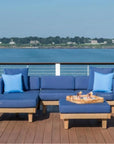 Lloyd Flanders Catalina Ottoman All Weather Wicker & Teak Wood